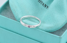 Load image into Gallery viewer, Tiffany &amp; Co. Elsa Peretti Silver Pink Sapphire Stacking Band Ring
