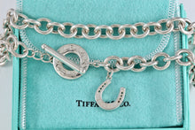 Load image into Gallery viewer, Tiffany &amp; Co. Silver Lucky Horseshoe Charm Pendant Toggle Heavy Link 16&quot; Necklace

