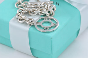 Tiffany & Co. Silver Atlas Round Medallion Toggle Bracelet
