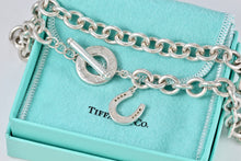 Load image into Gallery viewer, Tiffany &amp; Co. Silver Lucky Horseshoe Charm Pendant Toggle Heavy Link 16&quot; Necklace
