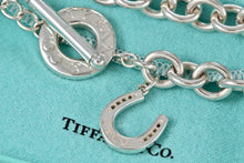 Load image into Gallery viewer, Tiffany &amp; Co. Silver Lucky Horseshoe Charm Pendant Toggle Heavy Link 16&quot; Necklace
