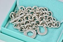 Load image into Gallery viewer, Tiffany &amp; Co. Silver Lucky Horseshoe Charm Pendant Toggle Heavy Link 16&quot; Necklace
