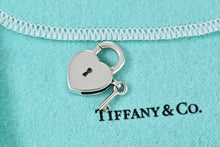 Load image into Gallery viewer, Tiffany &amp; Co. Silver Keyhole Heart Mini Key Lever Padlock Pendant
