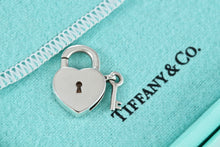 Load image into Gallery viewer, Tiffany &amp; Co. Silver Keyhole Heart Mini Key Lever Padlock Pendant
