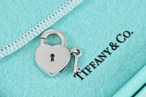 Tiffany & Co. Silver Keyhole Heart Mini Key Lever Padlock Pendant