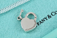 Load image into Gallery viewer, Tiffany &amp; Co. Silver Keyhole Heart Mini Key Lever Padlock Pendant
