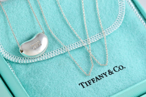 Tiffany & Co. Elsa Peretti Silver Large Bean 18mm Pendant Necklace