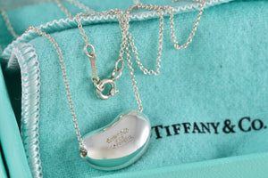 Tiffany & Co. Elsa Peretti Silver Large Bean 18mm Pendant Necklace