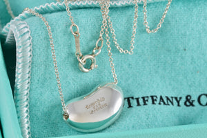 Tiffany & Co. Elsa Peretti Silver Large Bean 18mm Pendant Necklace