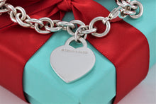 Load image into Gallery viewer, Tiffany &amp; Co. Silver Notes Script Fifth Avenue Heart Charm Bracelet
