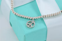 Load image into Gallery viewer, Tiffany &amp; Co. Silver Peace Charm Mini Beaded Bracelet
