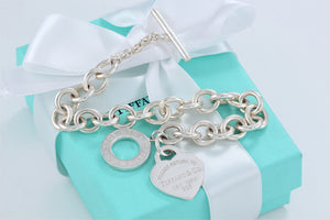 Return to Tiffany & Co. Silver Heart Toggle 7.5" Bracelet NEWEST VERSION