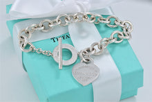 Load image into Gallery viewer, Return to Tiffany &amp; Co. Silver Heart Toggle 7.5&quot; Bracelet NEWEST VERSION
