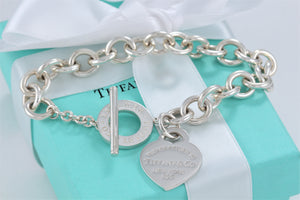 Return to Tiffany & Co. Silver Heart Toggle 7.5" Bracelet NEWEST VERSION