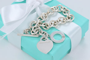 Return to Tiffany & Co. Silver Heart Toggle 7.5" Bracelet NEWEST VERSION