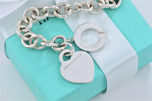 Return to Tiffany & Co. Silver Heart Toggle 7.5" Bracelet NEWEST VERSION