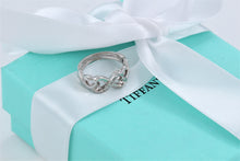 Load image into Gallery viewer, Tiffany &amp; Co. Paloma Picasso 18k White Gold Diamond Double Loving Heart Ring

