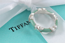 Load image into Gallery viewer, Tiffany &amp; Co. Silver Signature &#39;&#39;X&#39;&#39; Blue Enamel Band Ring
