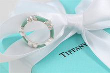 Load image into Gallery viewer, Tiffany &amp; Co. Silver Signature &#39;&#39;X&#39;&#39; Blue Enamel Band Ring
