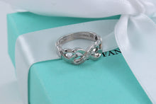 Load image into Gallery viewer, Tiffany &amp; Co. Paloma Picasso 18k White Gold Diamond Double Loving Heart Ring
