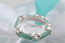 Load image into Gallery viewer, Tiffany &amp; Co. Silver Signature &#39;&#39;X&#39;&#39; Blue Enamel Band Ring
