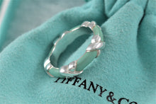 Load image into Gallery viewer, Tiffany &amp; Co. Silver Signature &#39;&#39;X&#39;&#39; Blue Enamel Band Ring

