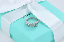 Load image into Gallery viewer, Tiffany &amp; Co. Paloma Picasso 18k White Gold Diamond Double Loving Heart Ring

