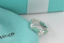 Load image into Gallery viewer, Tiffany &amp; Co. Silver Signature &#39;&#39;X&#39;&#39; Blue Enamel Band Ring
