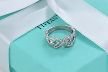 Load image into Gallery viewer, Tiffany &amp; Co. Paloma Picasso 18k White Gold Diamond Double Loving Heart Ring
