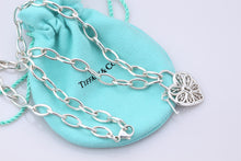 Load image into Gallery viewer, Tiffany &amp; Co. Silver Keyhole Heart Filigree &amp; Mini Key Pendant Oval Link Necklace
