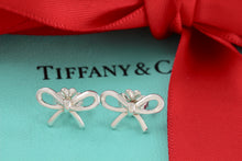Load image into Gallery viewer, Tiffany &amp; Co. Silver Ribbon Bow Stud Earrings
