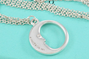 Tiffany & Co. Silver Man in The Moon Double Chain Necklace