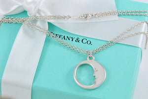 Tiffany & Co. Silver Man in The Moon Double Chain Necklace