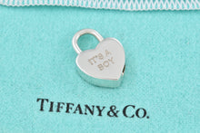 Load image into Gallery viewer, Tiffany &amp; Co. Silver  &quot;It&#39;s a Boy&quot; Heart Padlock Pendant
