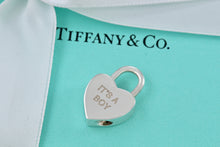 Load image into Gallery viewer, Tiffany &amp; Co. Silver  &quot;It&#39;s a Boy&quot; Heart Padlock Pendant
