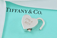 Load image into Gallery viewer, Tiffany &amp; Co. Silver  &quot;It&#39;s a Boy&quot; Heart Padlock Pendant
