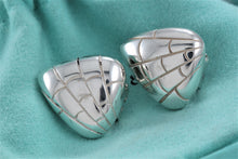 Load image into Gallery viewer, Tiffany &amp; Co. Nature Silver Reptile Texture Triangle Clip-on Earrings
