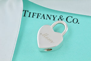 Tiffany & Co. Silver ''MOM'' Heart Padlock Pendant