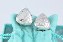 Load image into Gallery viewer, Tiffany &amp; Co. Nature Silver Reptile Texture Triangle Clip-on Earrings
