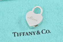 Load image into Gallery viewer, Tiffany &amp; Co. Silver &#39;&#39;MOM&#39;&#39; Heart Padlock Pendant
