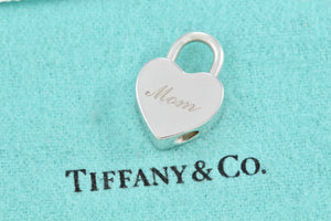 Tiffany & Co. Silver ''MOM'' Heart Padlock Pendant