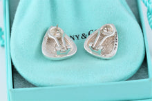 Load image into Gallery viewer, Tiffany &amp; Co. Nature Silver Reptile Texture Triangle Clip-on Earrings
