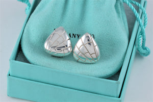 Tiffany & Co. Nature Silver Reptile Texture Triangle Clip-on Earrings