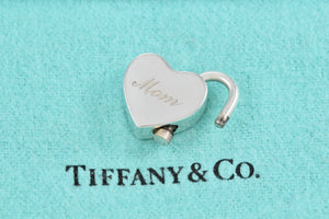 Tiffany & Co. Silver ''MOM'' Heart Padlock Pendant