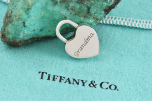 Tiffany & Co. Silver "Grandma" Heart Padlock Pendant