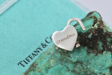 Load image into Gallery viewer, Tiffany &amp; Co. Silver &quot;Grandma&quot; Heart Padlock Pendant
