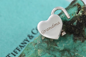 Tiffany & Co. Silver "Grandma" Heart Padlock Pendant