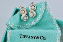 Load image into Gallery viewer, Tiffany &amp; Co. Infinity Silver Pearl Stud Earrings
