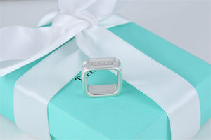 Tiffany & Co. Silver 1837 Square Band Ring