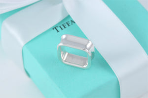 Tiffany & Co. Silver 1837 Square Band Ring